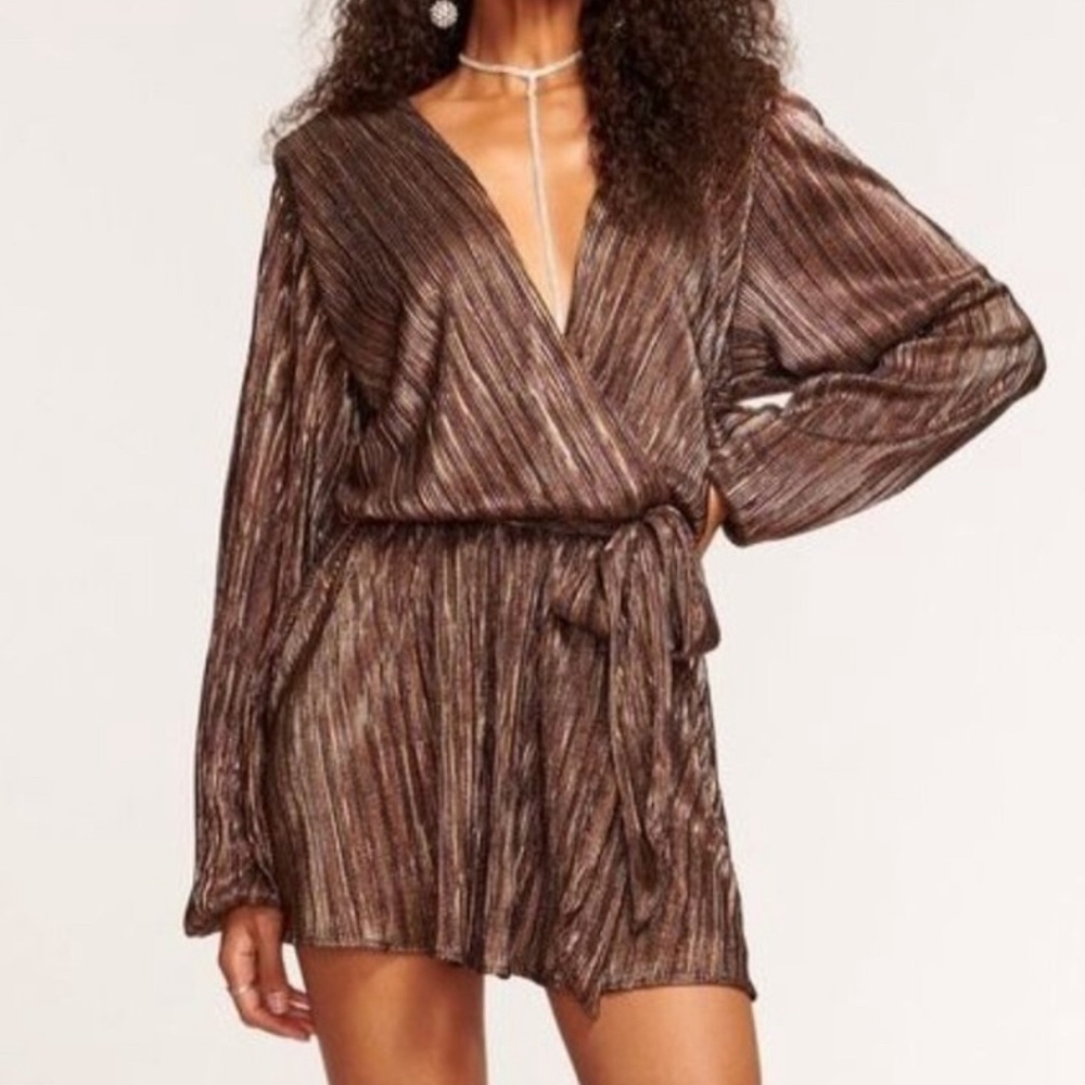 Ramy Brook Shimmering Brown Mini Dress